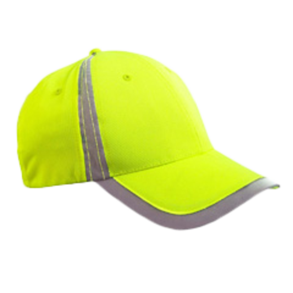Big Accessories Reflective Safety Cap, Bright Yellow, Front Right Side view