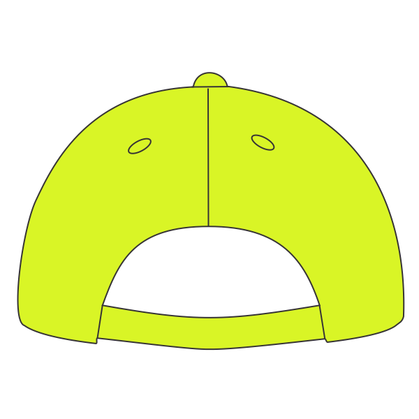 Big Accessories Reflective Safety Cap, Bright Yellow, Hat Back view