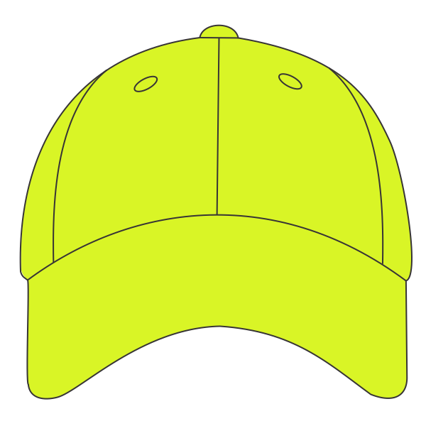Big Accessories Reflective Safety Cap, Bright Yellow, Hat (Front) view