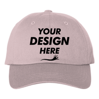 Big Accessories Six-Panel Twill Cap, Blush, Front view, Mockup