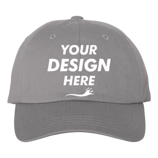 Big Accessories Six-Panel Twill Cap, Dark Grey, Front view, Mockup