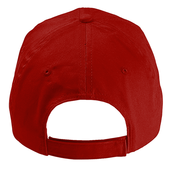 Big Accessories Six-Panel Twill Cap, Red, Back view