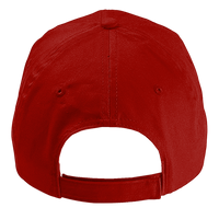 Big Accessories Six-Panel Twill Cap, Red, Back view