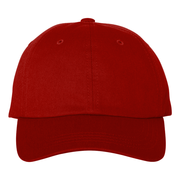 Big Accessories Six-Panel Twill Cap, Red, Front view
