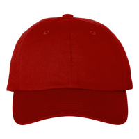 Big Accessories Six-Panel Twill Cap, Red, Front view