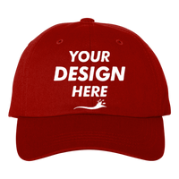 Big Accessories Six-Panel Twill Cap, Red, Front view, Mockup