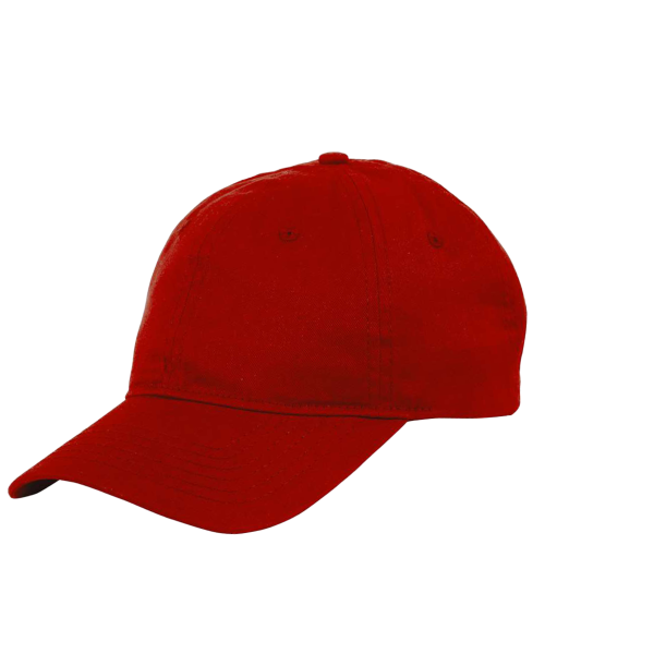 Big Accessories Six-Panel Twill Cap, Red, Left Side view