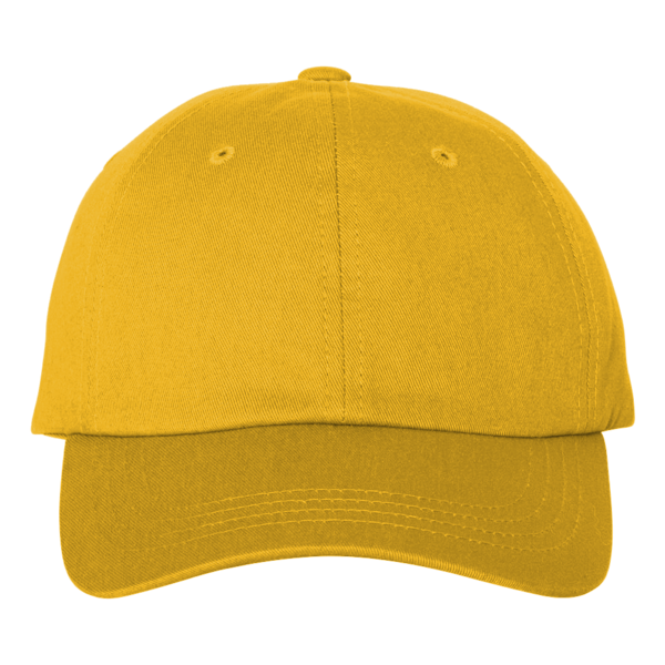 Big Accessories Six-Panel Twill Cap, Sunray Yellow, Front view