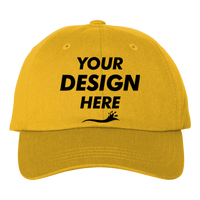 Big Accessories Six-Panel Twill Cap, Sunray Yellow, Front view, Mockup