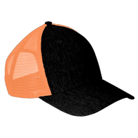 Big Accessories Sport Trucker Cap, Black / Neon Orange, Front view