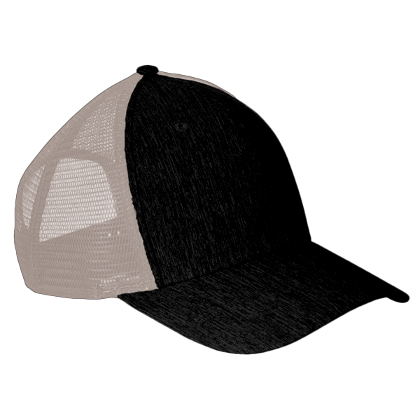 Big Accessories Sport Trucker Cap, Black / Tan, Front view