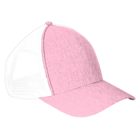 Big Accessories Sport Trucker Cap, Heather Pink / White, Front view