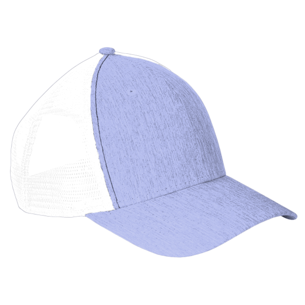 Big Accessories Sport Trucker Cap, Heather Purple / White, Front view