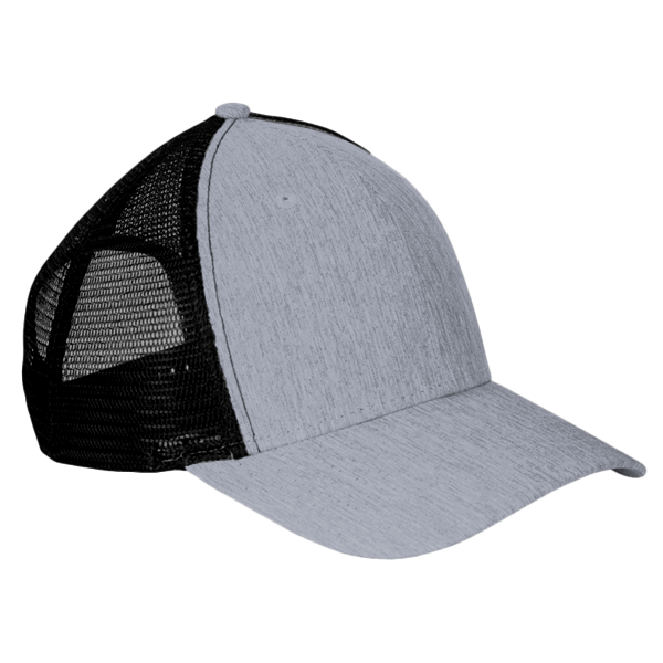 Big Accessories Sport Trucker Cap, Light Grey / Black, Front view