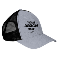 Big Accessories Sport Trucker Cap, Light Grey / Black, Front view, Mockup