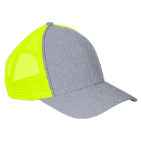 Big Accessories Sport Trucker Cap, Light Grey / Neon Green, Front view