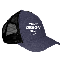 Big Accessories Sport Trucker Cap, Navy / Black, Front view, Mockup