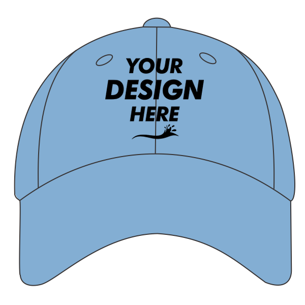 Big Accessories Twill Cap, Carolina Blue, Front view, Mockup