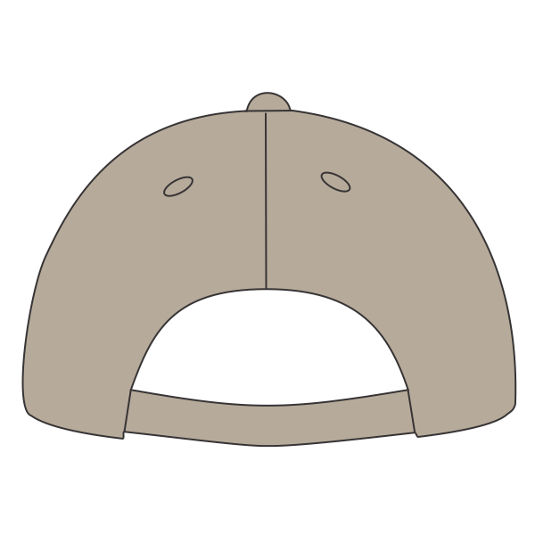 Big Accessories Twill Cap, Khaki, Back view