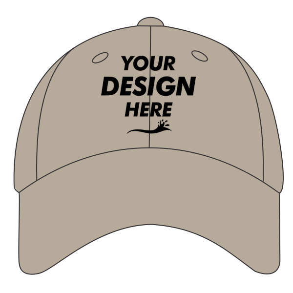 Big Accessories Twill Cap, Khaki, Front view, Mockup