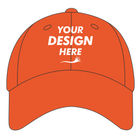 Big Accessories Twill Cap, Orange, Front view, Mockup