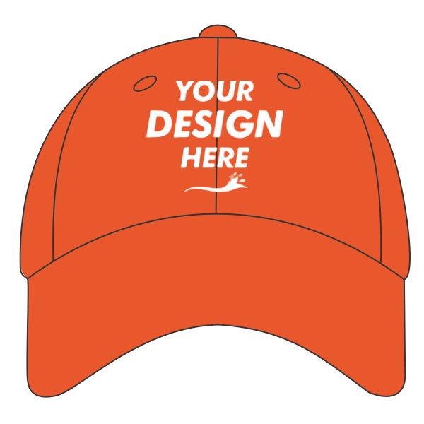 Big Accessories Twill Cap, Orange, Front view, Mockup