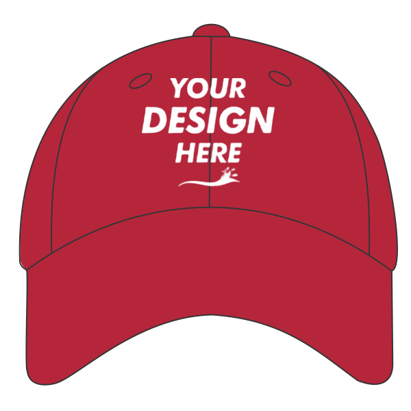 Big Accessories Twill Cap, Red, Front view, Mockup