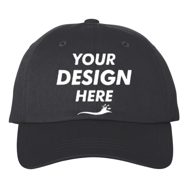 Big Accessories Ultimate Dad Hat, Black, Front view, Mockup