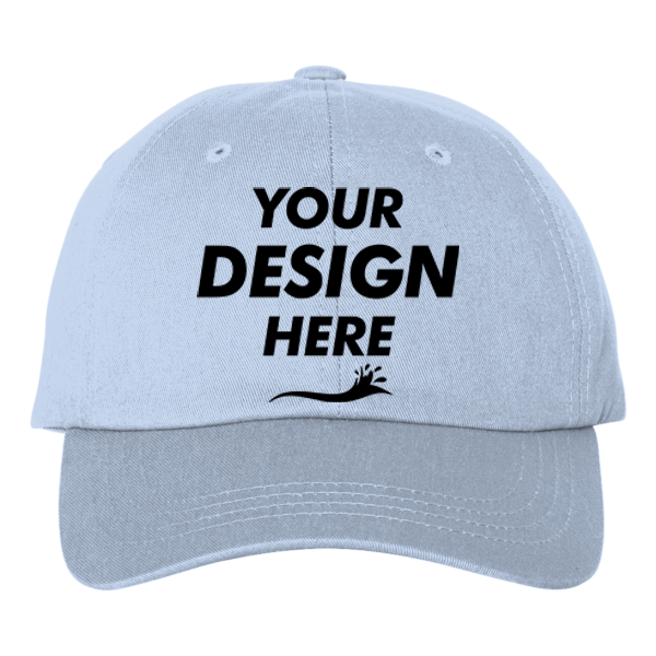Big Accessories Ultimate Dad Hat, Light Blue, Front view, Mockup