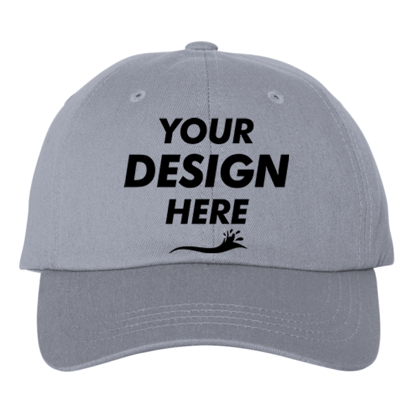 Big Accessories Ultimate Dad Hat, Light Grey, Front view, Mockup