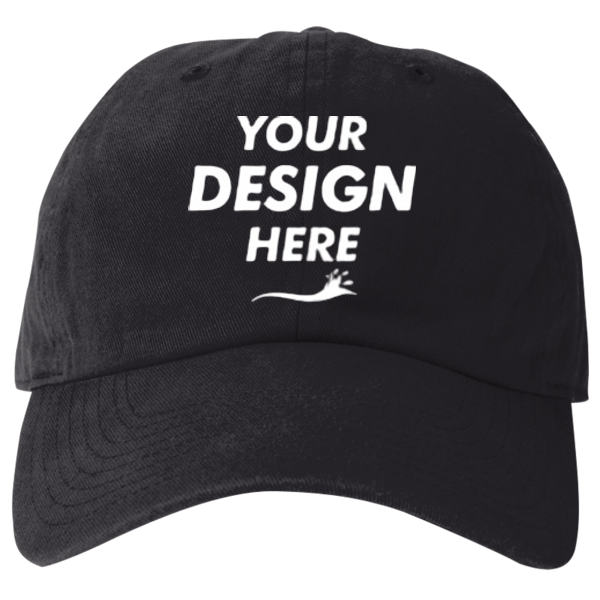 Big Accessories Washed Chino Cap, Black, Front view, Mockup