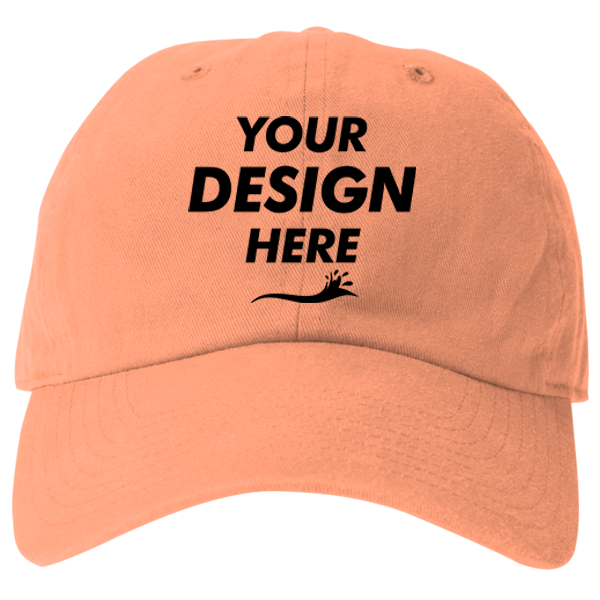 Big Accessories Washed Chino Cap, Mango, Front view, Mockup