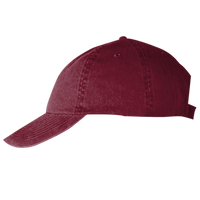 Big Accessories Washed Chino Cap, Maroon, Left Side view