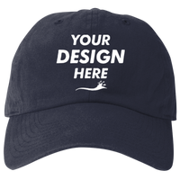 Big Accessories Washed Chino Cap, Navy, Front view, Mockup