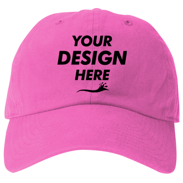 Big Accessories Washed Chino Cap, Raspberry, Front view, Mockup