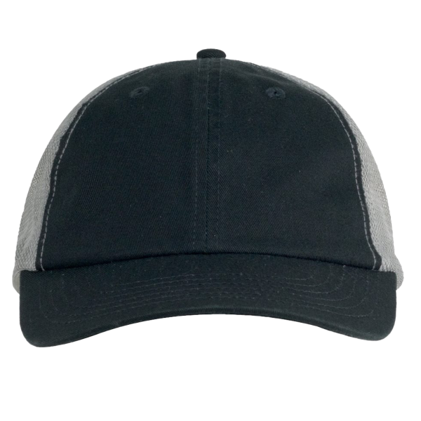 Big Accessories Washed Trucker Cap, Black / Grey, Front view