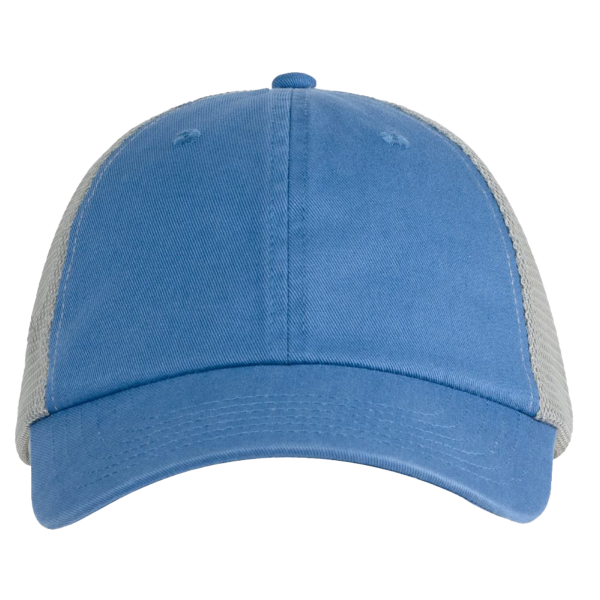 Big Accessories Washed Trucker Cap, Blue / Grey, Front view