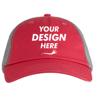 Big Accessories Washed Trucker Cap, Cosmo / Grey, Front view, Mockup