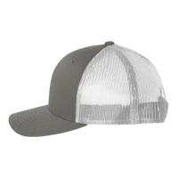 Big Accessories Washed Trucker Cap, Iron / White, Left Side view