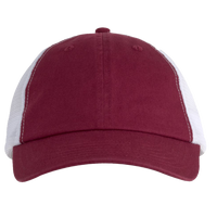 Big Accessories Washed Trucker Cap, Maroon / White, Front view