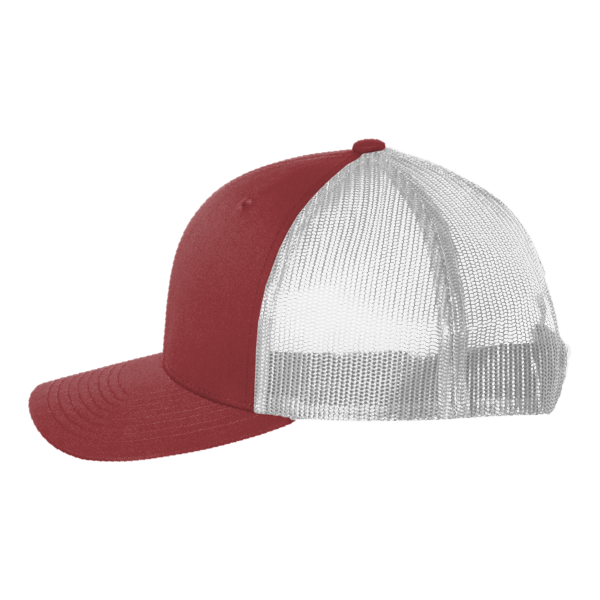 Big Accessories Washed Trucker Cap, Maroon / White, Left Side view