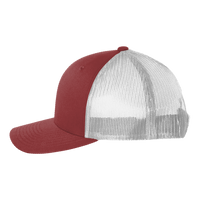 Big Accessories Washed Trucker Cap, Maroon / White, Left Side view