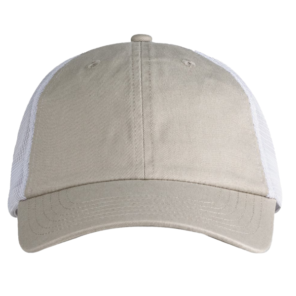 Big Accessories Washed Trucker Cap, Stone / White, Front view