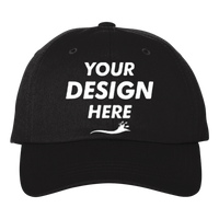 Big Accessories Youth Classic Brushed Twill Cap, Black, Front view, Mockup