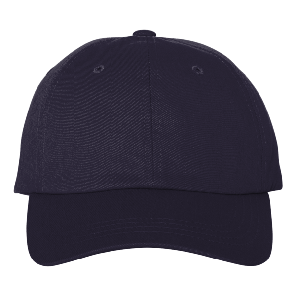 Big Accessories Youth Classic Brushed Twill Cap, Navy, Front view