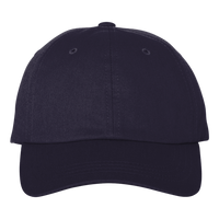 Big Accessories Youth Classic Brushed Twill Cap, Navy, Front view