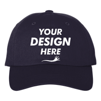 Big Accessories Youth Classic Brushed Twill Cap, Navy, Front view, Mockup