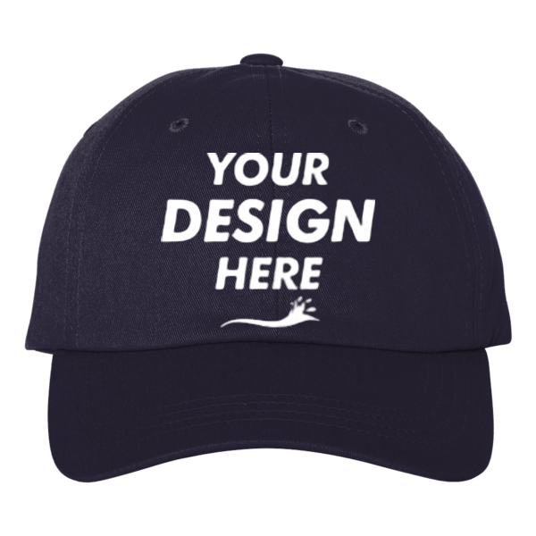 Big Accessories Youth Classic Brushed Twill Cap, Navy, Front view, Mockup