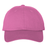Big Accessories Youth Classic Brushed Twill Cap, Pink, Front view