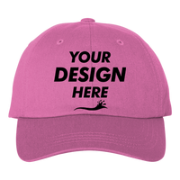 Big Accessories Youth Classic Brushed Twill Cap, Pink, Front view, Mockup